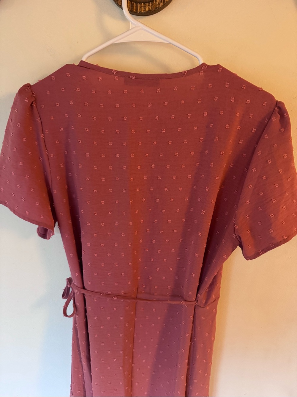 Pretty Garden Dusty Rose Wrap Midi Dress with Flounce Hem size medium - Picture 13 of 16